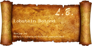 Lobstein Botond névjegykártya
